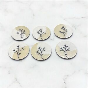 6 Handmade Drink Coasters Flowers